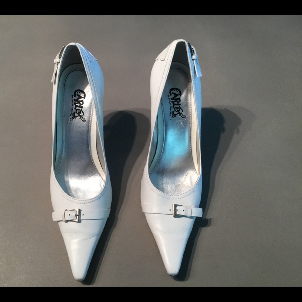 Carlo Santana white heels size 7.5